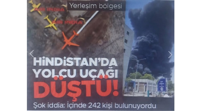 Hindistan'da yolcu uçağı yerleşim yerine düştü! İçinde 244 kişi vardı | Pilot son anda yardım istemiş 