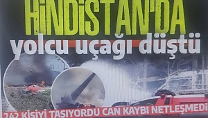 Hindistan'da yolcu uçağı yerleşim yerine düştü! İçinde 244 kişi vardı | Pilot son anda yardım istemiş 